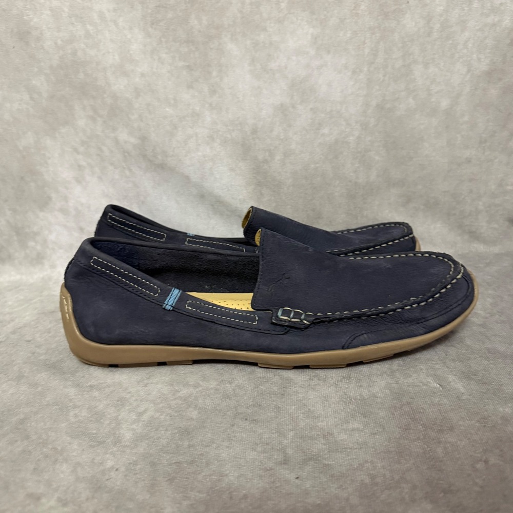 Tommy Bahama Orion Ridge Loafers Mens Size 9.5 Navy Blue Leather Driving Mocs